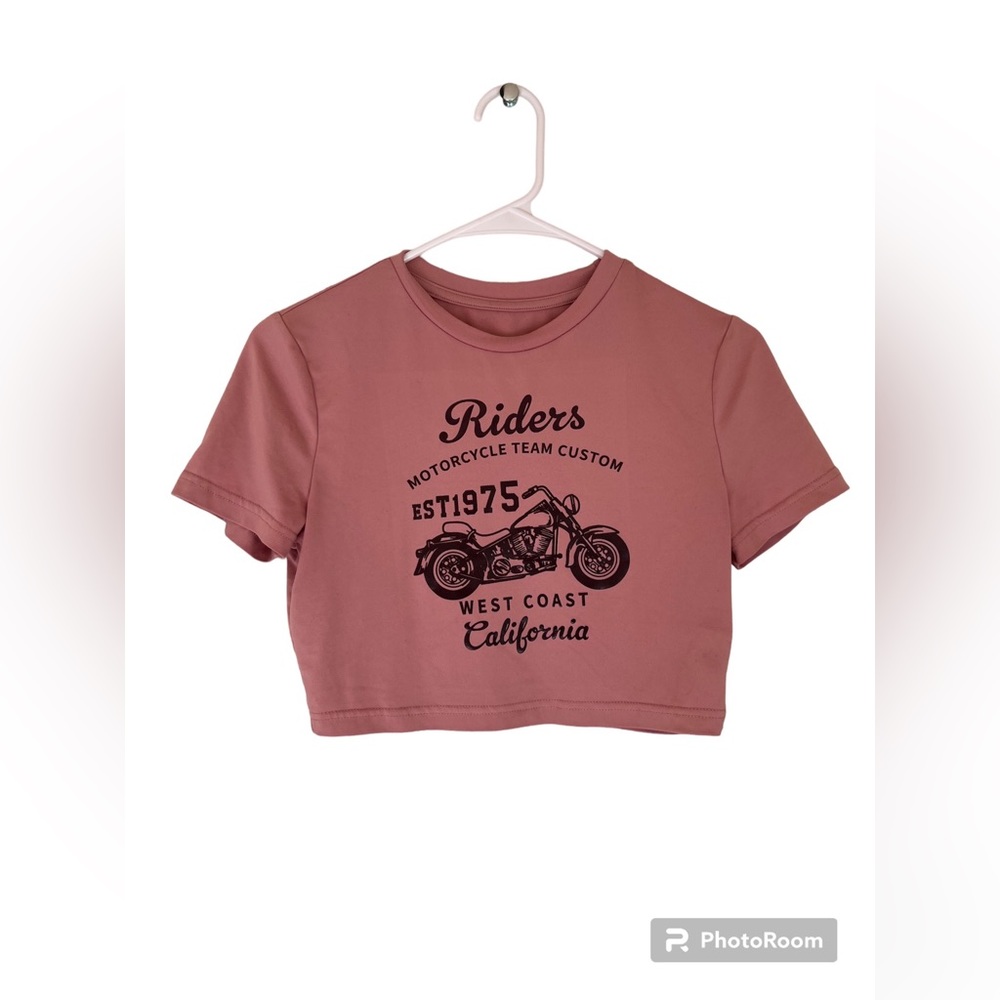 SHEIN EZwear Motorcycle & Letter Graphic Tee